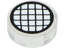 Tile, Round 1 x 1 with Black Grid on White Background Pattern
