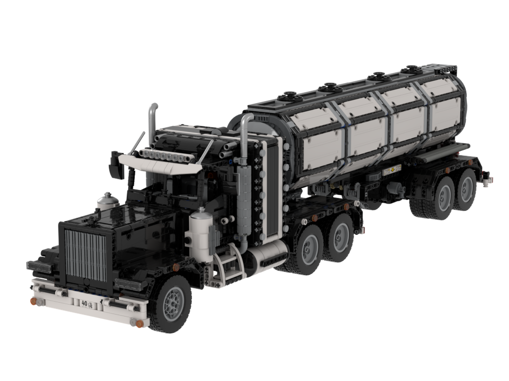 Lego US Semi Truck w. Tan Trailer