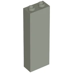 Brick 1 x 2 x 5 without Side Supports / Light Gray