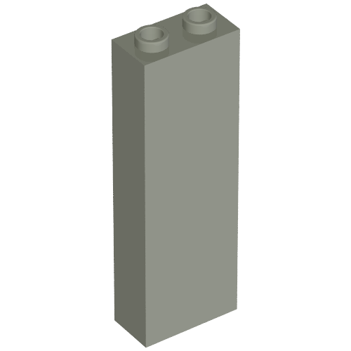 Lego Brick 1 x 2 x 5 without Side Supports / Light Gray