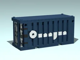 Shipping Container - 20 ft - 16 stud - Dk Blue - Hanjin