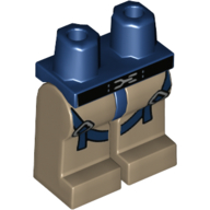 Lego Hips and Dark Tan Legs with Dark Blue Straps and Silver Buckles Print / Dark Blue