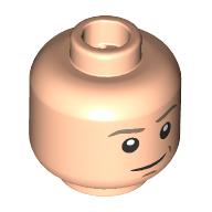 Lego Minifig Head Luke Skywalker, Dark Tan Eyebrows, Nougat Lines, Neutral / Frown / Light Nougat