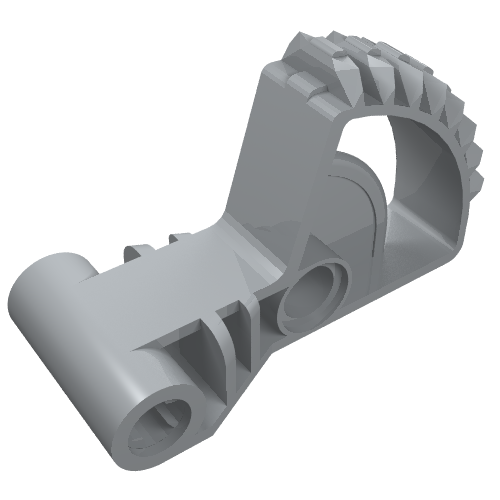 Lego Technic Arm 2 x 5 with 1/4 Gear 8 Tooth Double Bevel / Light Bluish Gray