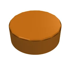 Tile Round 1 x 1 / Dark Orange