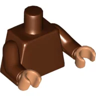 Torso, Reddish Brown Arms, Nougat Hands [Plain] / Reddish Brown