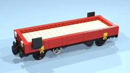 4-Wheel Lowside Wagon (SNOT, red, 8 studs wide)