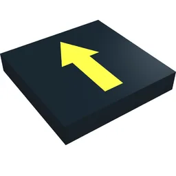 Tile 2 x 2 with Yellow Arrow without Border Print / Black