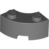 Lego Brick Round Corner 2 x 2 Macaroni with Stud Notch and Reinforced Underside [New Style] / Dark Bluish Gray