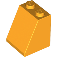 Lego Brick Sloped 65° 2 x 2 x 2 with Bottom Tube / Bright Light Orange