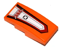 Slope, Curved 4 x 2 with 'X' and Red '562' Pattern (Sticker) - Set 60058