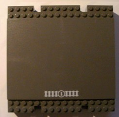 Lego Baseplate, Raised Platform 16 x 16 x 2 1/3 with Train Tracks and Number 1 in Circle Pattern (Sticker) - Set 4513