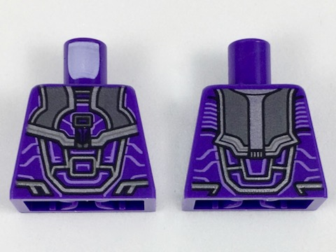 Lego Torso Armor with Black, Silver, and Lavender Details Pattern
