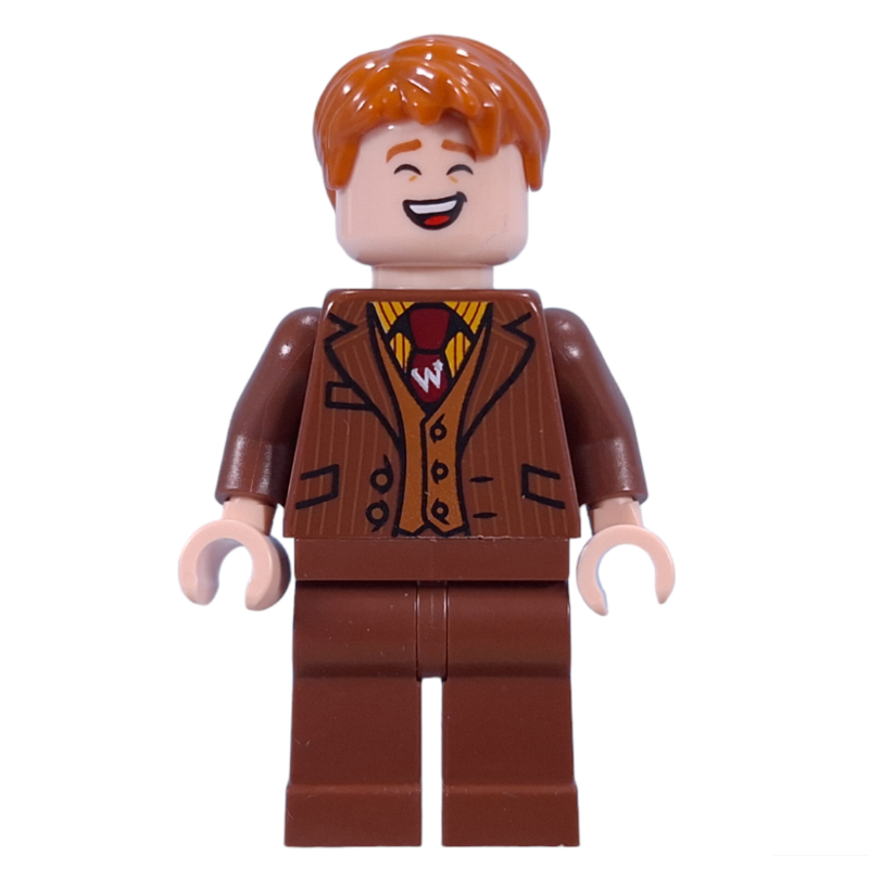Lego George Weasley in Reddish Brown Suit, Dark Red Tie