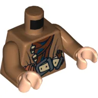 Torso Coat with Brown Shirt and Belt with Pouch Print, Medium Nougat Arms, Light Nougat Hands / Medium Nougat