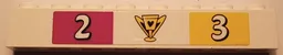Brick 1 x 8 with Yellow Trophy, Number 2 on Magenta Background, and Number 3 on Yellow Background Pattern (Sticker) - Set 41352