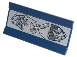 Vehicle, Spoiler / Plow Blade 6 x 3 with Hinge with Skull with Helmet, Hammer and Shield with Metal Plates and Rivets Pattern (Sticker) - Set 70840