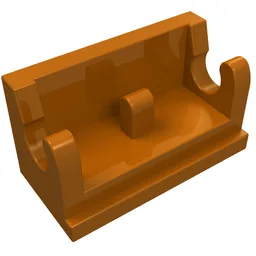 Hinge Brick 1 x 2 Base / Dark Orange