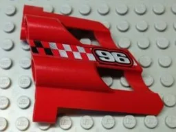 Technic, Panel Fairing # 2 Large Short, Large Holes, Side B with Silver '96' Pattern (Sticker) - Set 8279