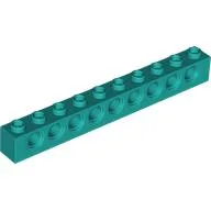 Technic Brick 1 x 10 [9 Pin Holes] / Dark Turquoise