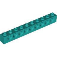 Lego Technic Brick 1 x 10 [9 Pin Holes] / Dark Turquoise
