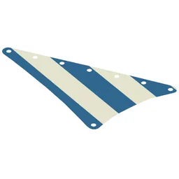 Sail, Triangular, 15 x 22 with Blue Thick Stripes Print