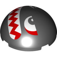Lego Dome Hemisphere 4 x 4 with Bullet Bill Face Print / Black
