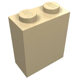 Brick 1 x 2 x 2 with Inside Axle Holder / Tan