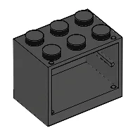 Cupboard 2 x 3 x 2 with Solid Studs / Black
