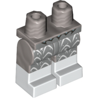 Lego Hips with Flat Silver Legs and White Boots Pattern with White Decorative Legs / Flat Silver