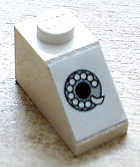 Lego Slope 45 2 x 1 with Rotary Phone Gray Pattern (Sticker) - Set 230-1