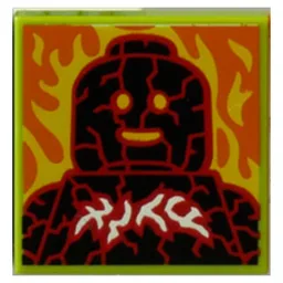 Tile 2 x 2 with Burning Lava Print (43109-1) / Lime