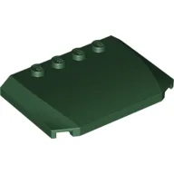 Brick Wedged, Curved Triple 4 x 6 x 2/3 with 4 Studs / Dark Green