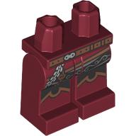 Lego Hips and Dark Red Legs with Black Pants, Cupper Trim, Belt, Key, Silver Chain print / Dark Red