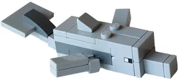Minecraft Dolphin (2 Light Bluish Gray Plate 1 x 4 Inside, 2 Bracket 1 x 1 - 1 x 1) - Brick Built