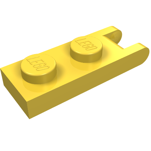 Lego Hinge Plate 1 x 2 with 2 Fingers at Outer Edges / Yellow
