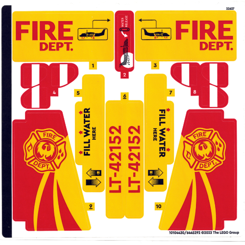 Lego Sticker Sheet for Set 42152-1 / [No Color/Any Color]