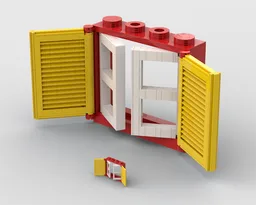 Upscaled window with pane & shutter