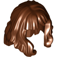 Lego Hair Mid-Length, Wavy, Bangs / Reddish Brown