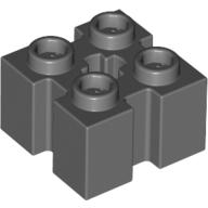 Lego Brick Special 2 x 2 with Grooves and Axle Hole / Dark Bluish Gray