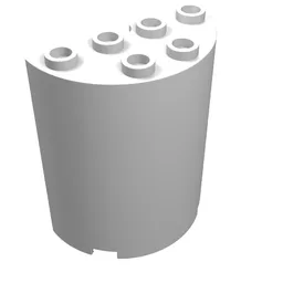 Cylinder Half 2 x 4 x 4 / White