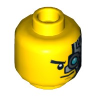 Lego Minifig Head Zane, Cyborg Armour Print / Yellow
