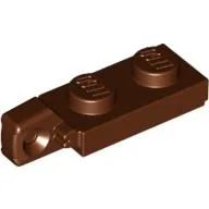 Hinge Plate 1 x 2 Locking with 1 Finger On End, with Groove / Reddish Brown
