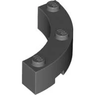 Brick Round Corner 4 x 4 Macaroni Wide with 3 Studs / Dark Bluish Gray