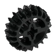 Technic Gear 20 Tooth Double Bevel with Axle Hole Type 1 [+ Opening] / Black