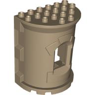 Lego Duplo Building Wall, 4 x 6 x 6 Curved Turret (Castle) / Dark Tan