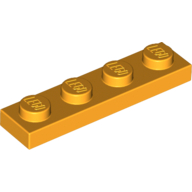 Lego Plate 1 x 4 / Bright Light Orange