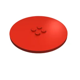 Plate Special Round 8 x 8 with 2 x 2 Center Studs with Groove / Red