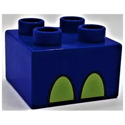 Duplo Brick 2 x 2 with Rhino's Foot Print / Violet