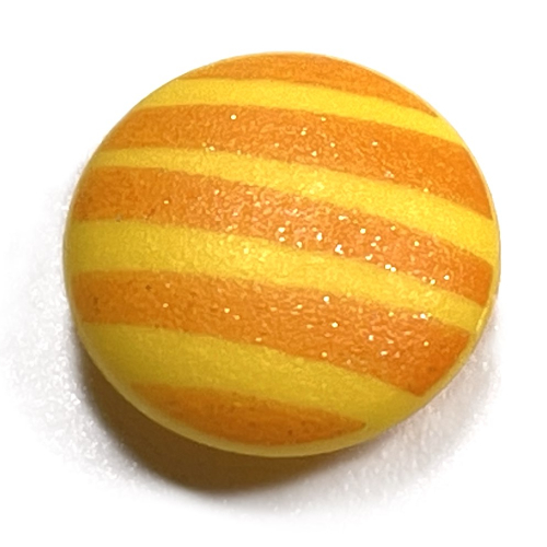 Lego Clikits Icon, Round 2 x 2 Small Thin with Pin, Orange Stripes Print